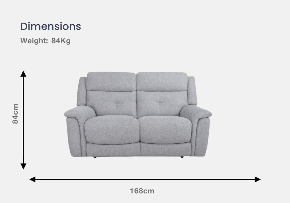 Kiara 3 Seater & 2 Seater Half-Leather Recliner Sofa (Light Grey, Grey)