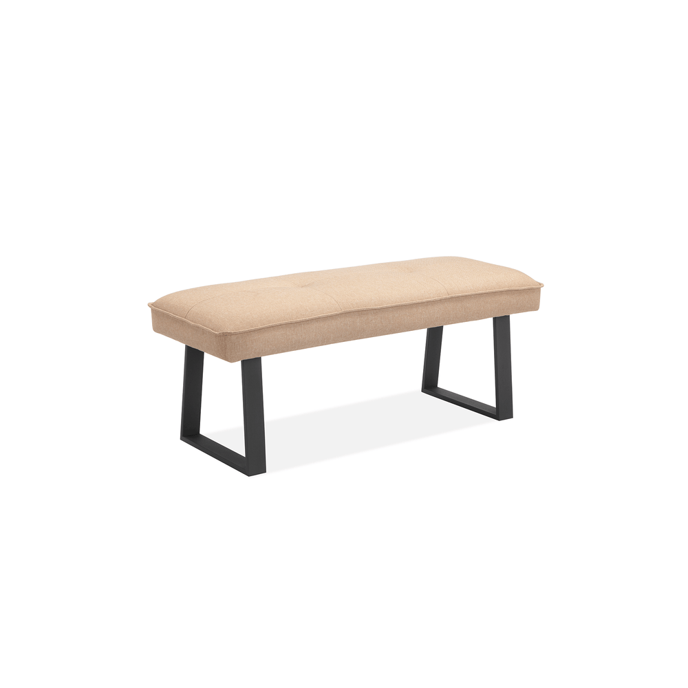 Claude Dining Bench in Brown Fabric - HomesToLife